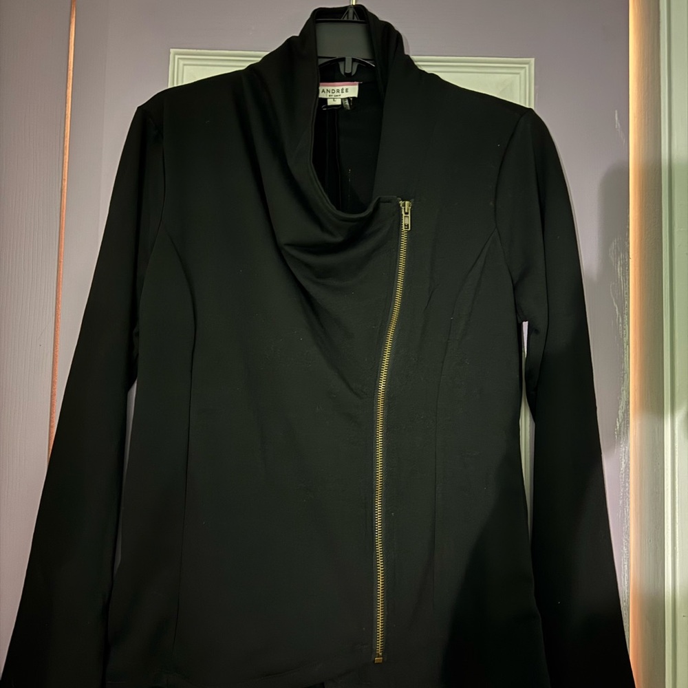 NWT Andree by Unit Black Moto Style Jacket, Size L